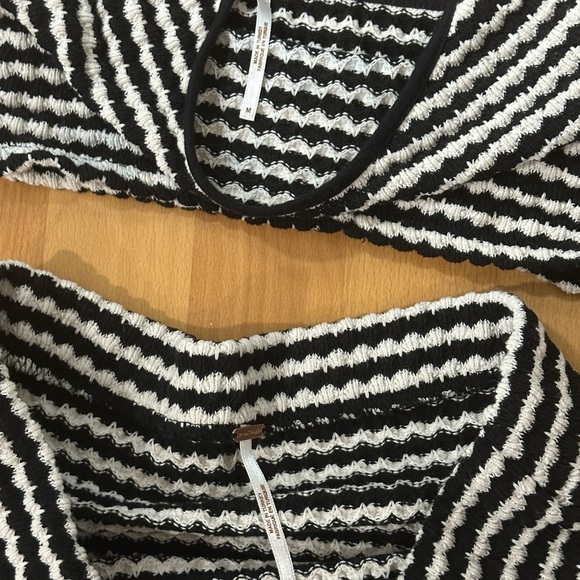 Free People Two Piece Set Black and White Woven Size M - Picture 4 of 4